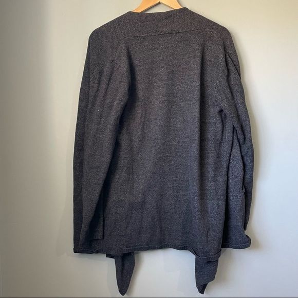 BAREFOOT DREAMS draped cardigan cozy chic ultra lite size L/XL grey/black - Picture 11 of 14